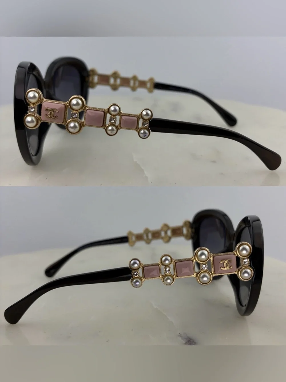 NWOT Vintage Chanel ‘Bijou’ Pearl Polarized Sunglasses ~ 5334-B-A